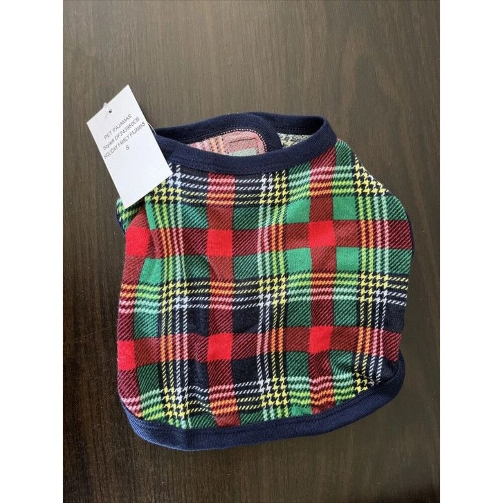 NWT Dearfoams Dog Size Small Plaid Dog Pajama Shirt 14"-17" Long 12-20lbs